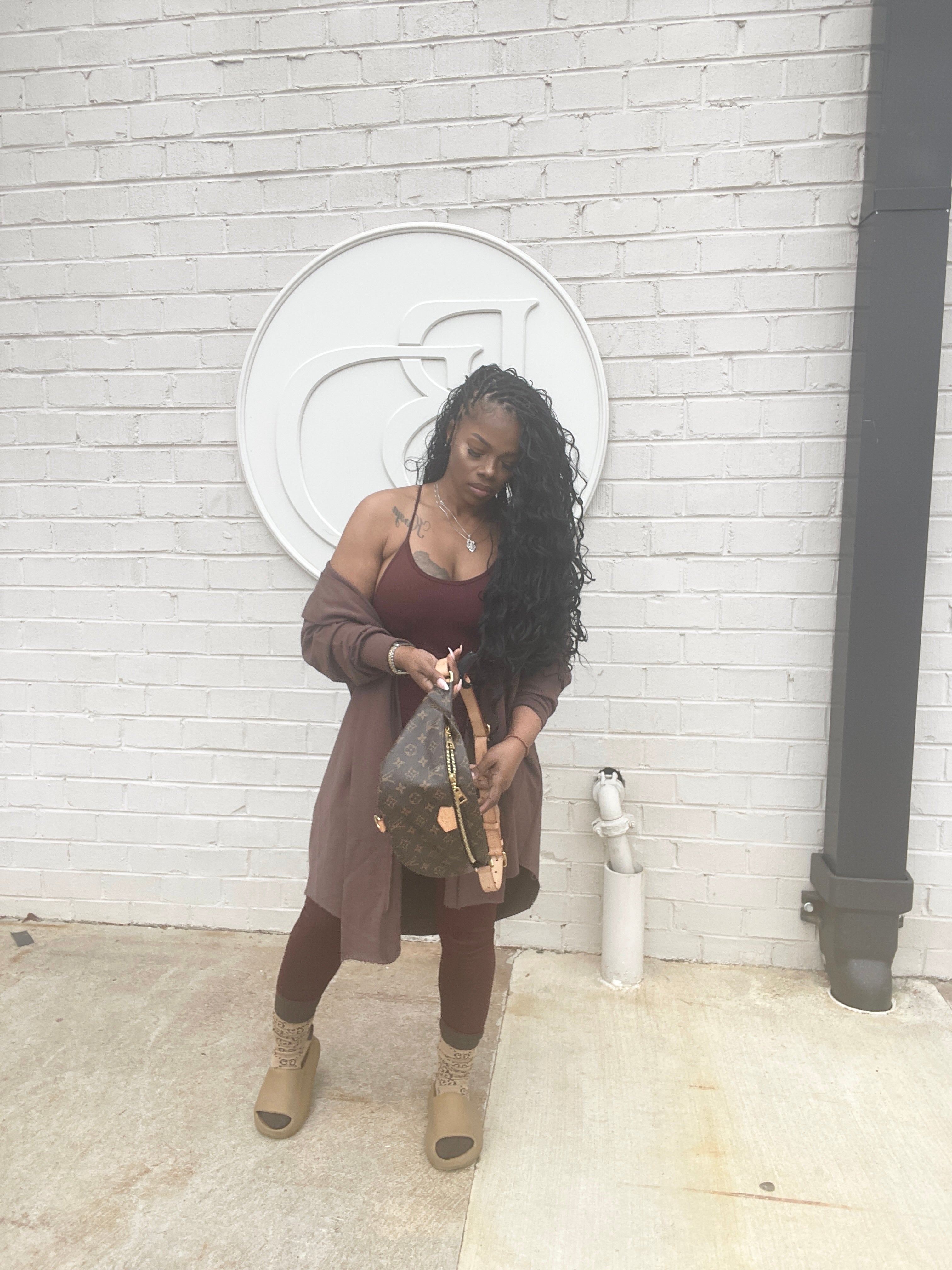 Slay Essentials Jumpsuit Set ( Chocolate)