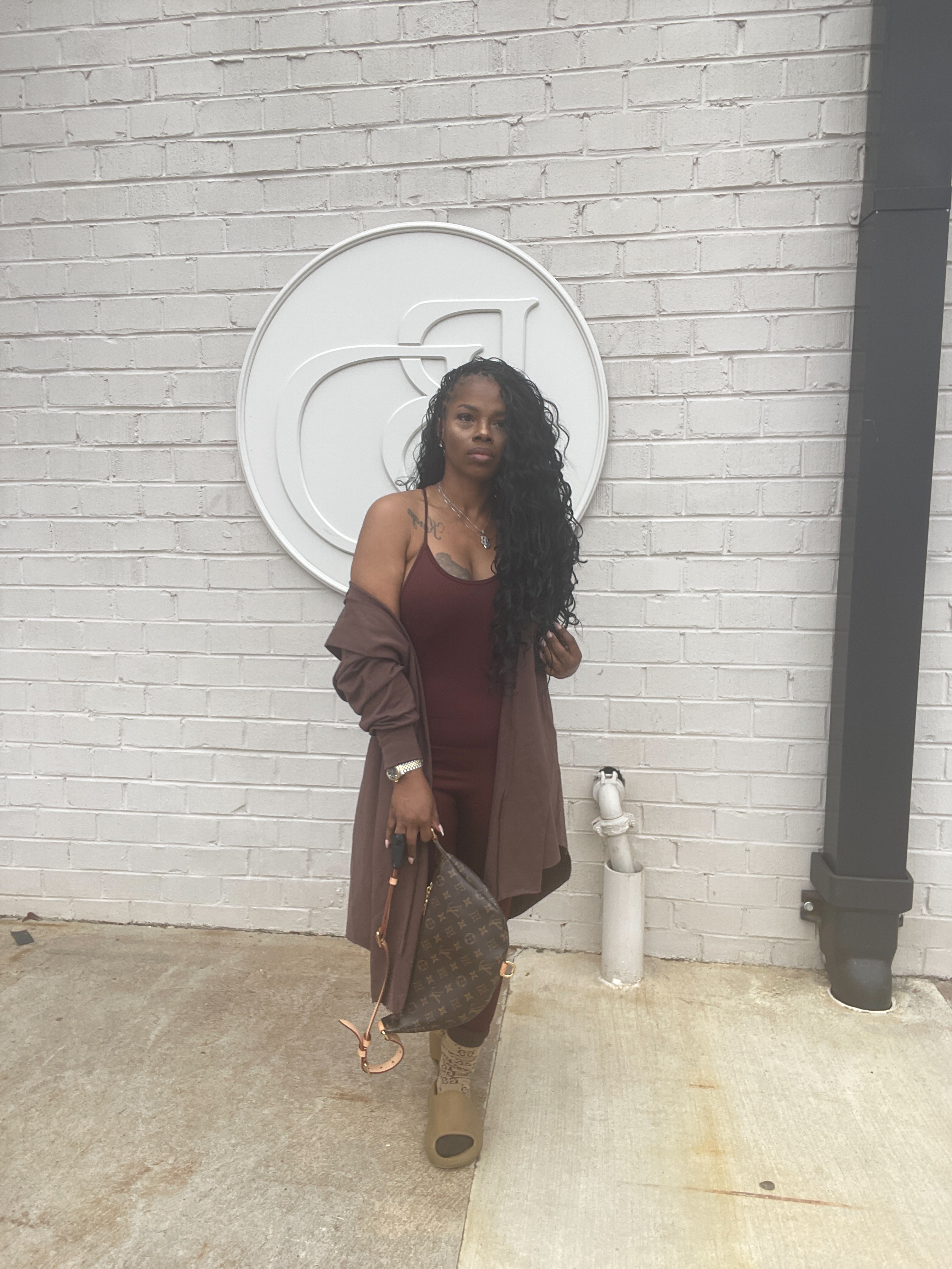 Slay Essentials Jumpsuit Set ( Chocolate)