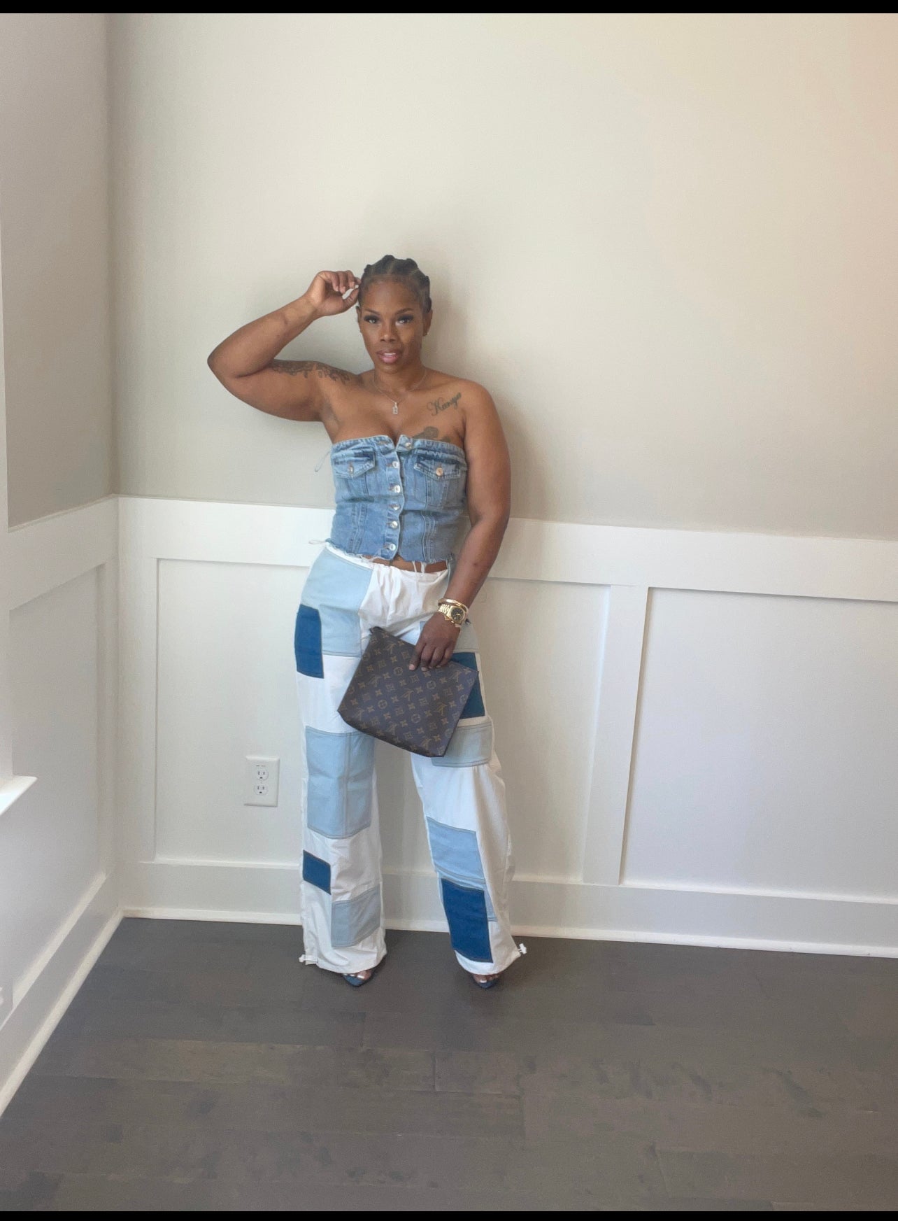 Denim Button up Corset