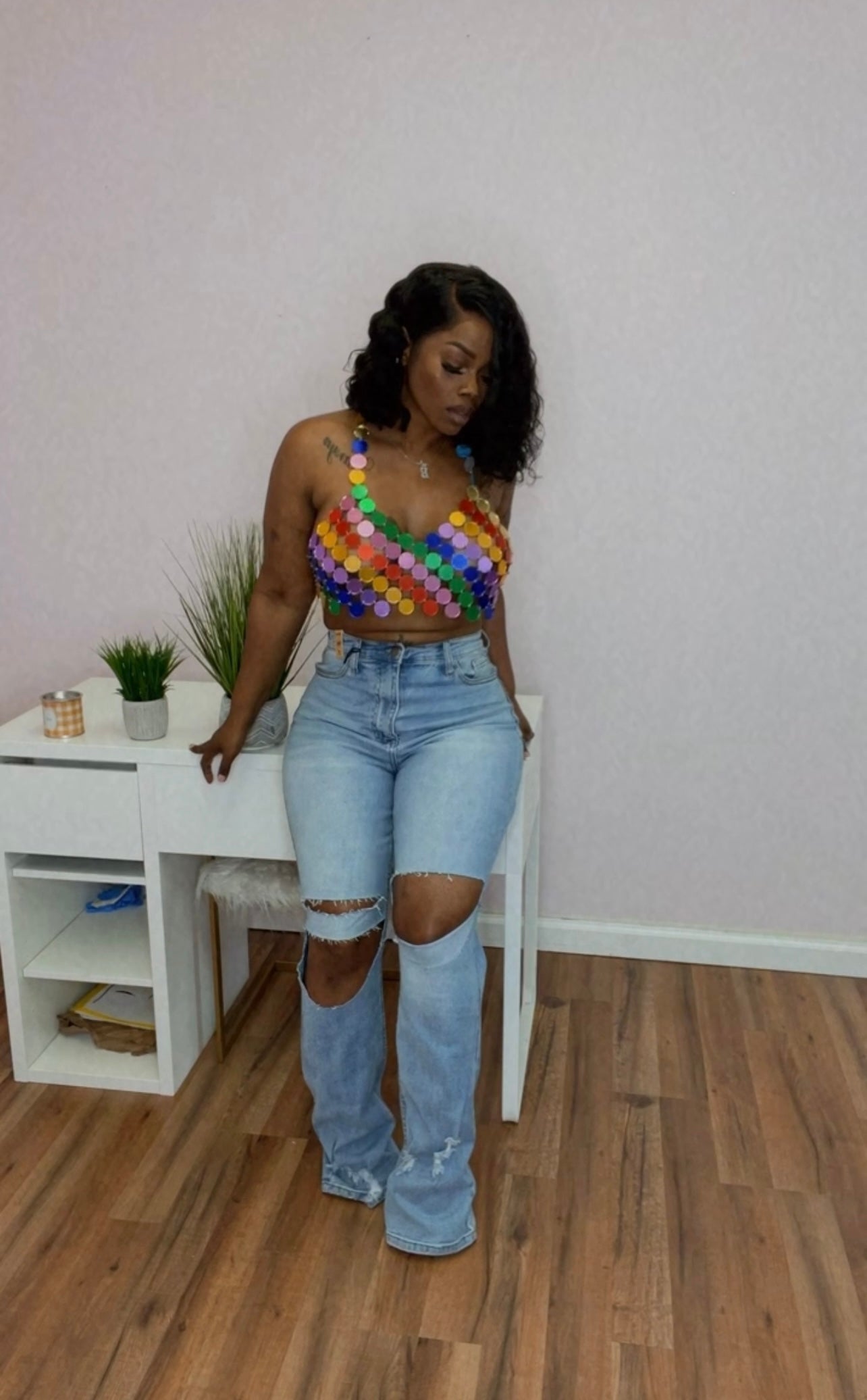 Multicolored Disco Top