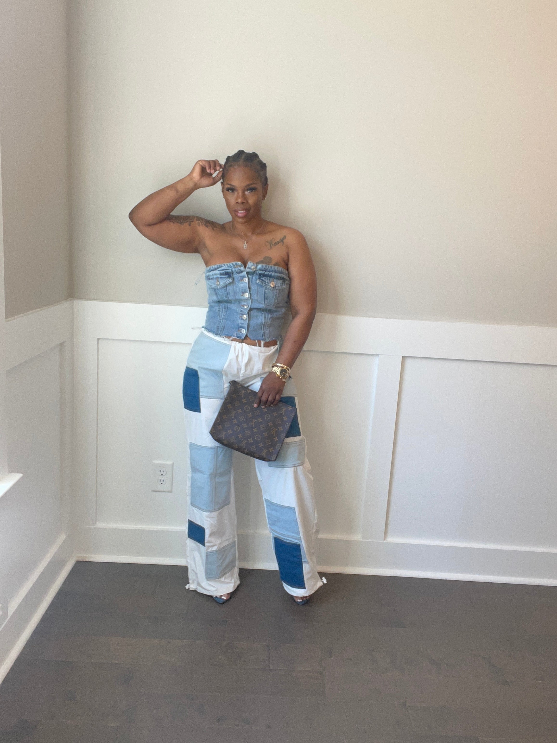 Parachute pants with Denim