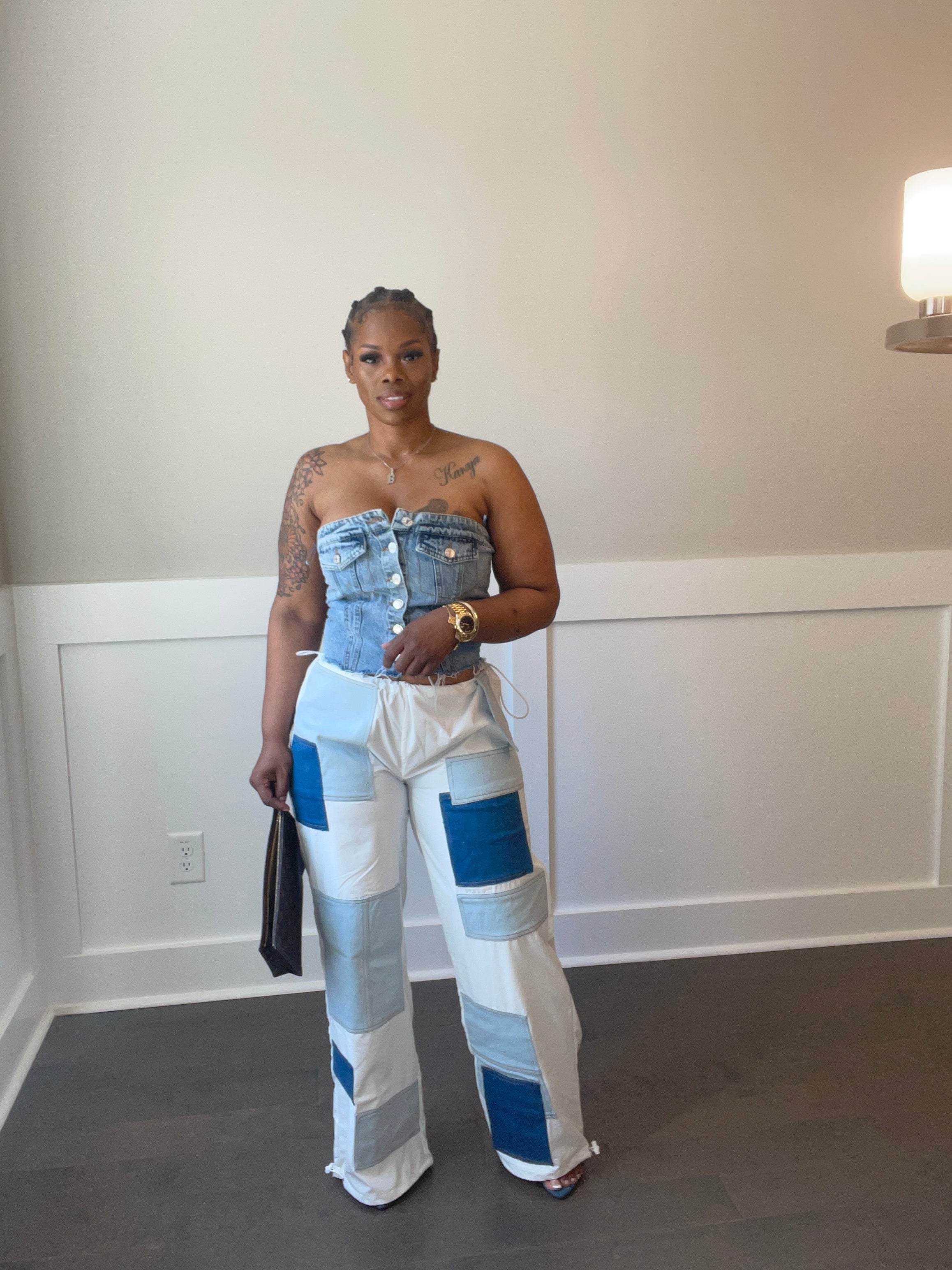 Parachute pants with Denim