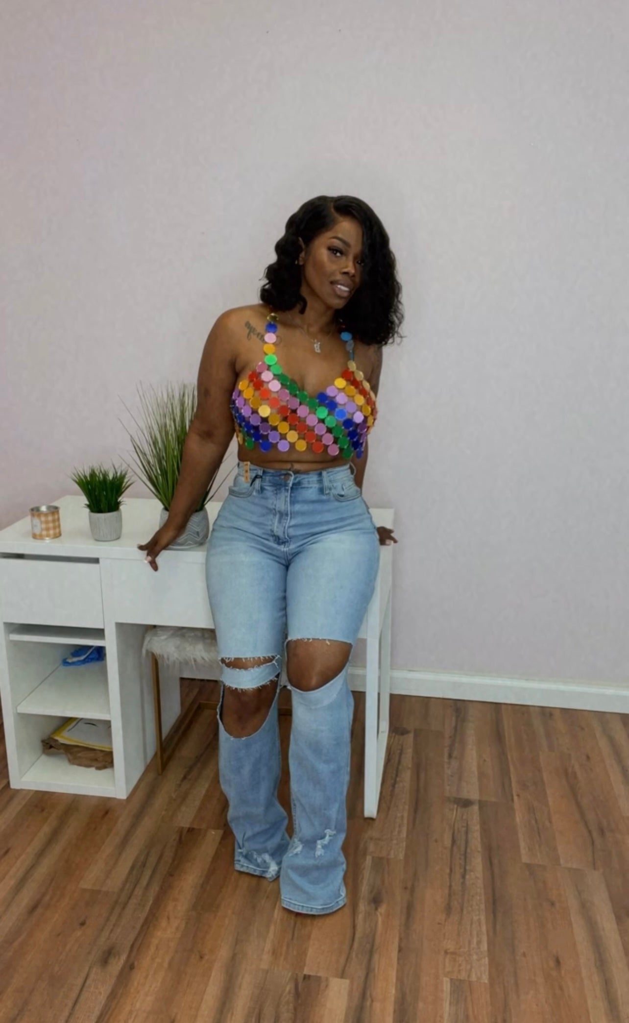 Multicolored Disco Top