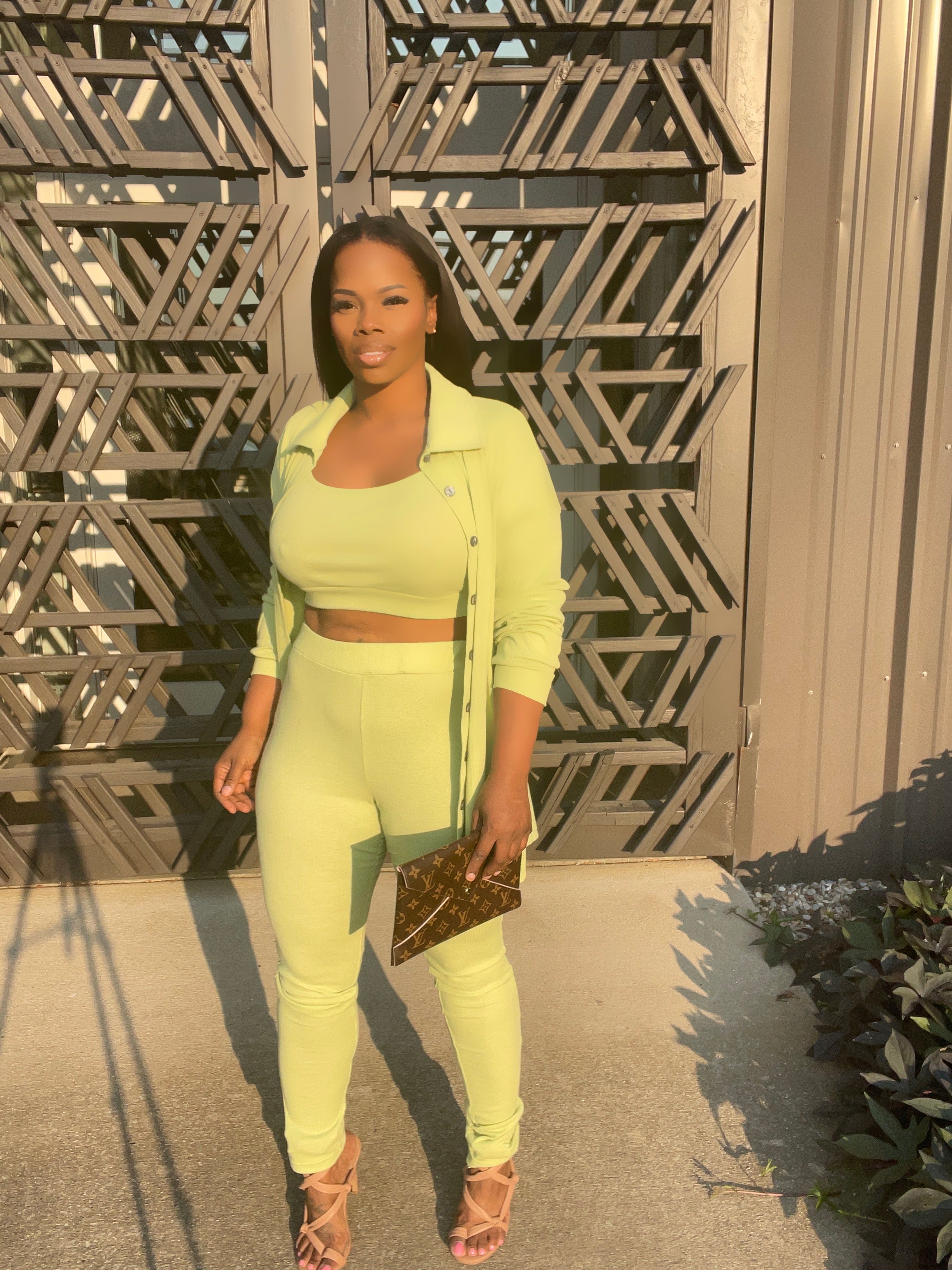 3 piece Button down Crop Set