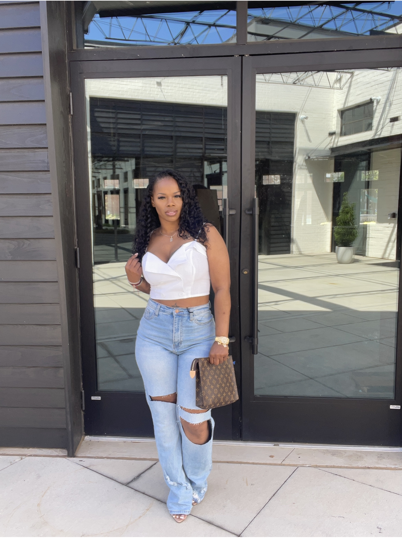 Linen Button Bustier