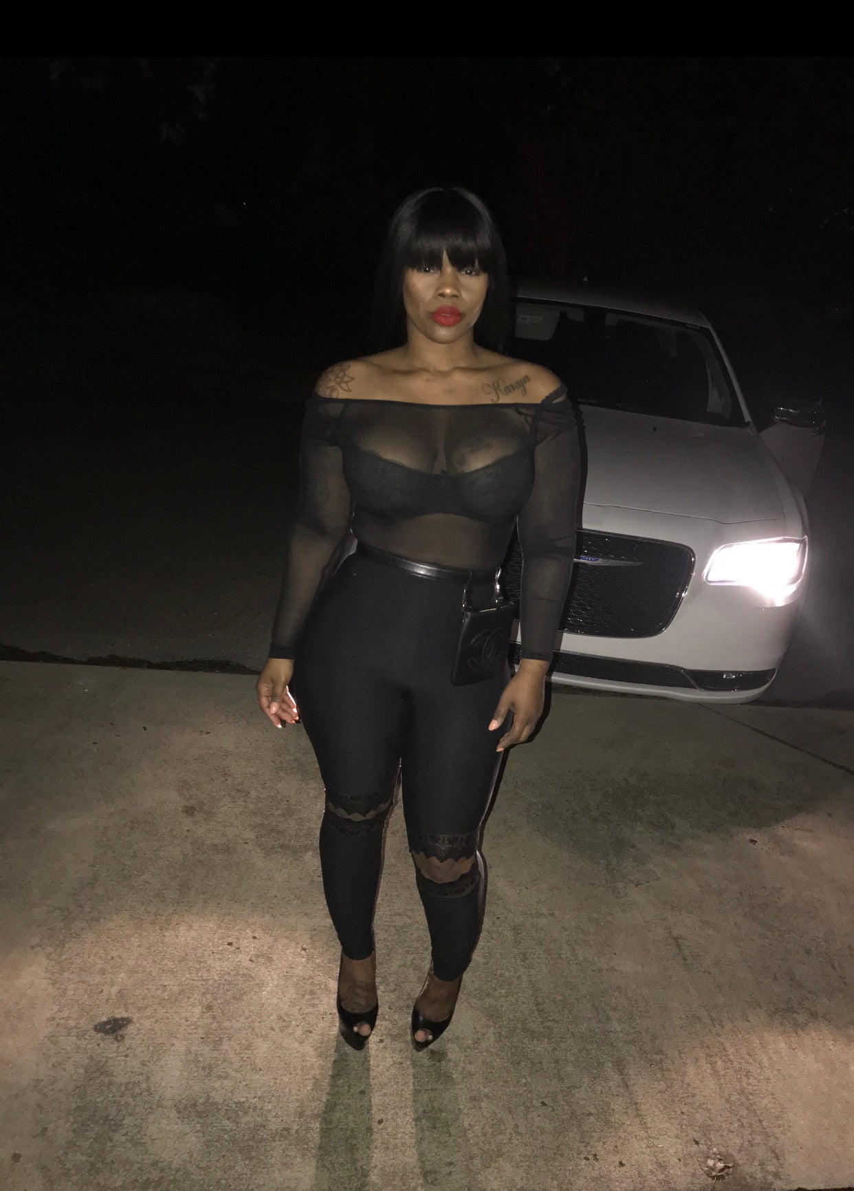 Suede slit knee leggings