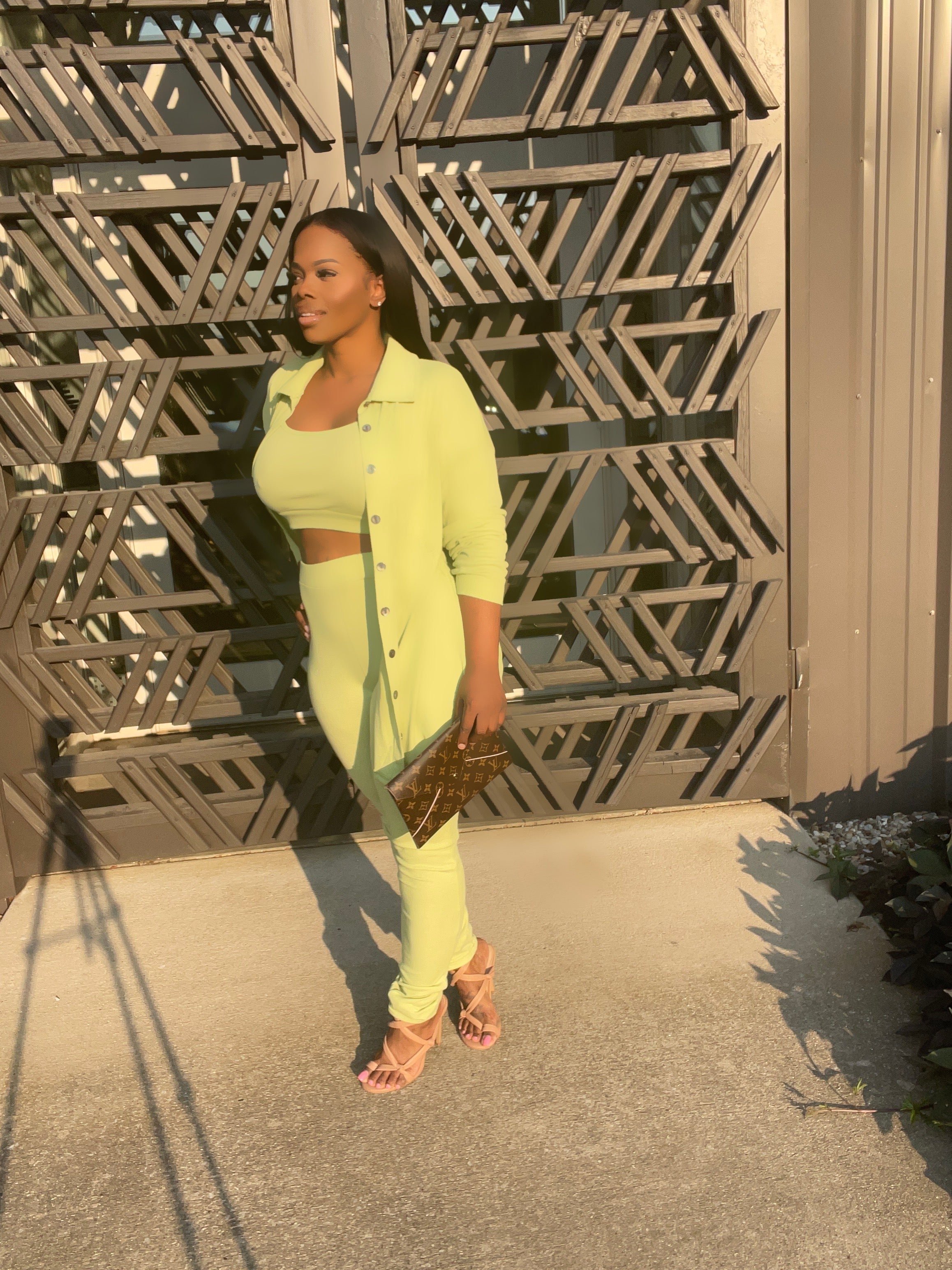 3 piece Button down Crop Set