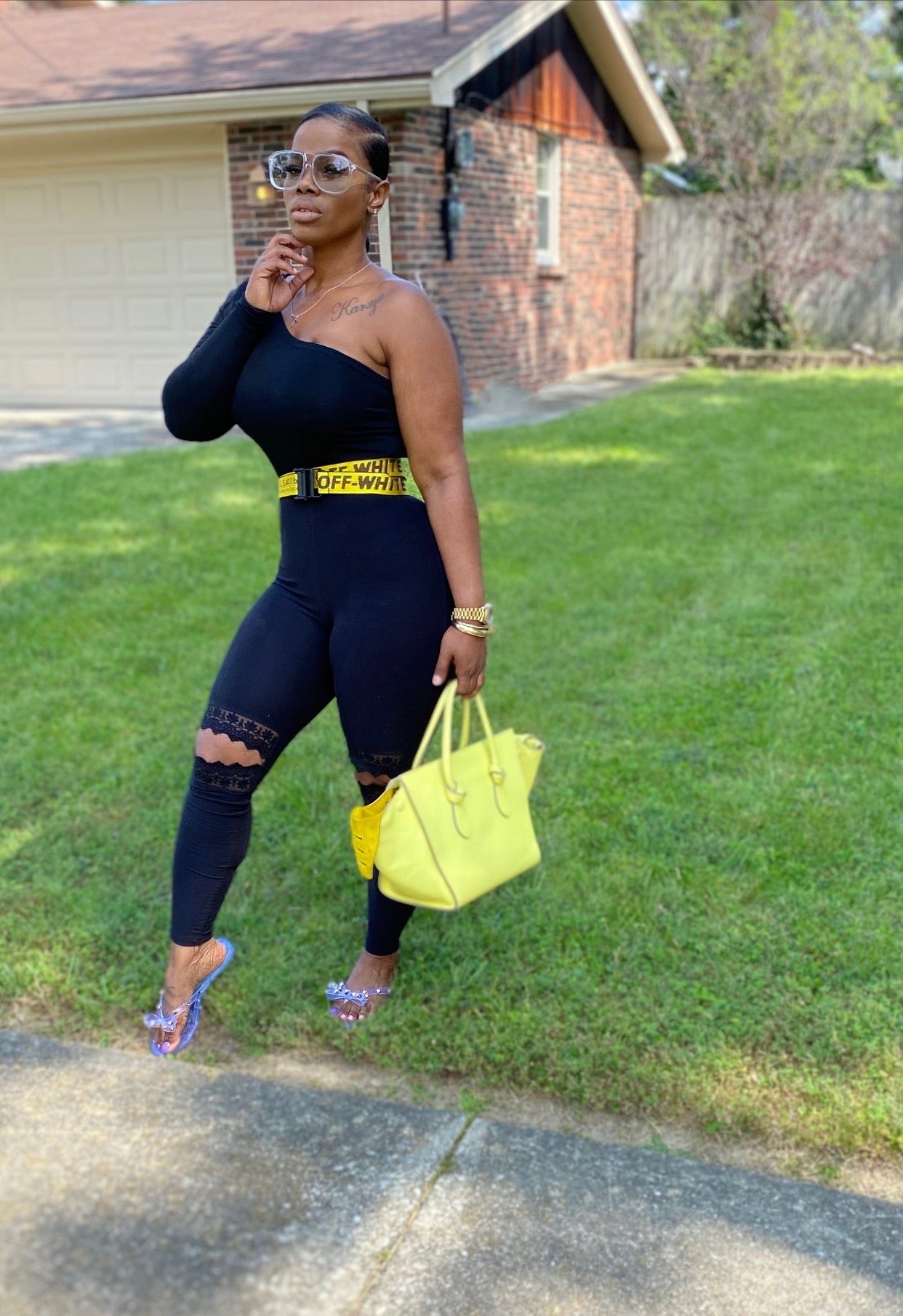 Suede slit knee leggings