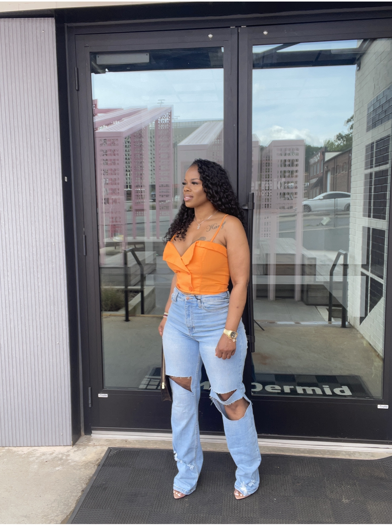 Linen Button Bustier