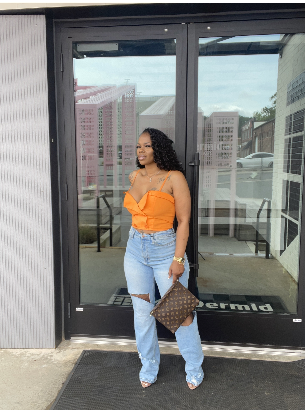 Linen Button Bustier