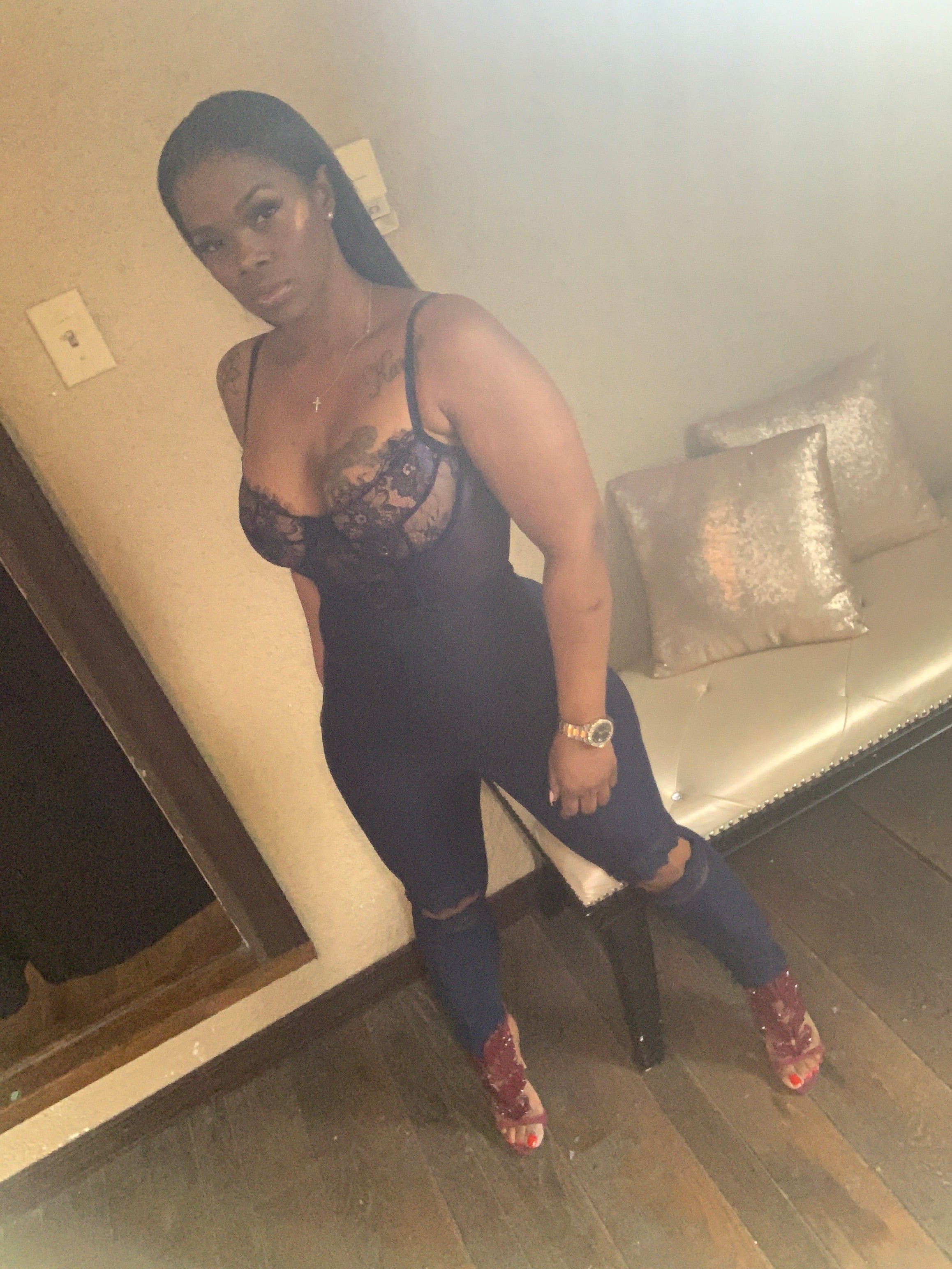 Suede slit knee leggings