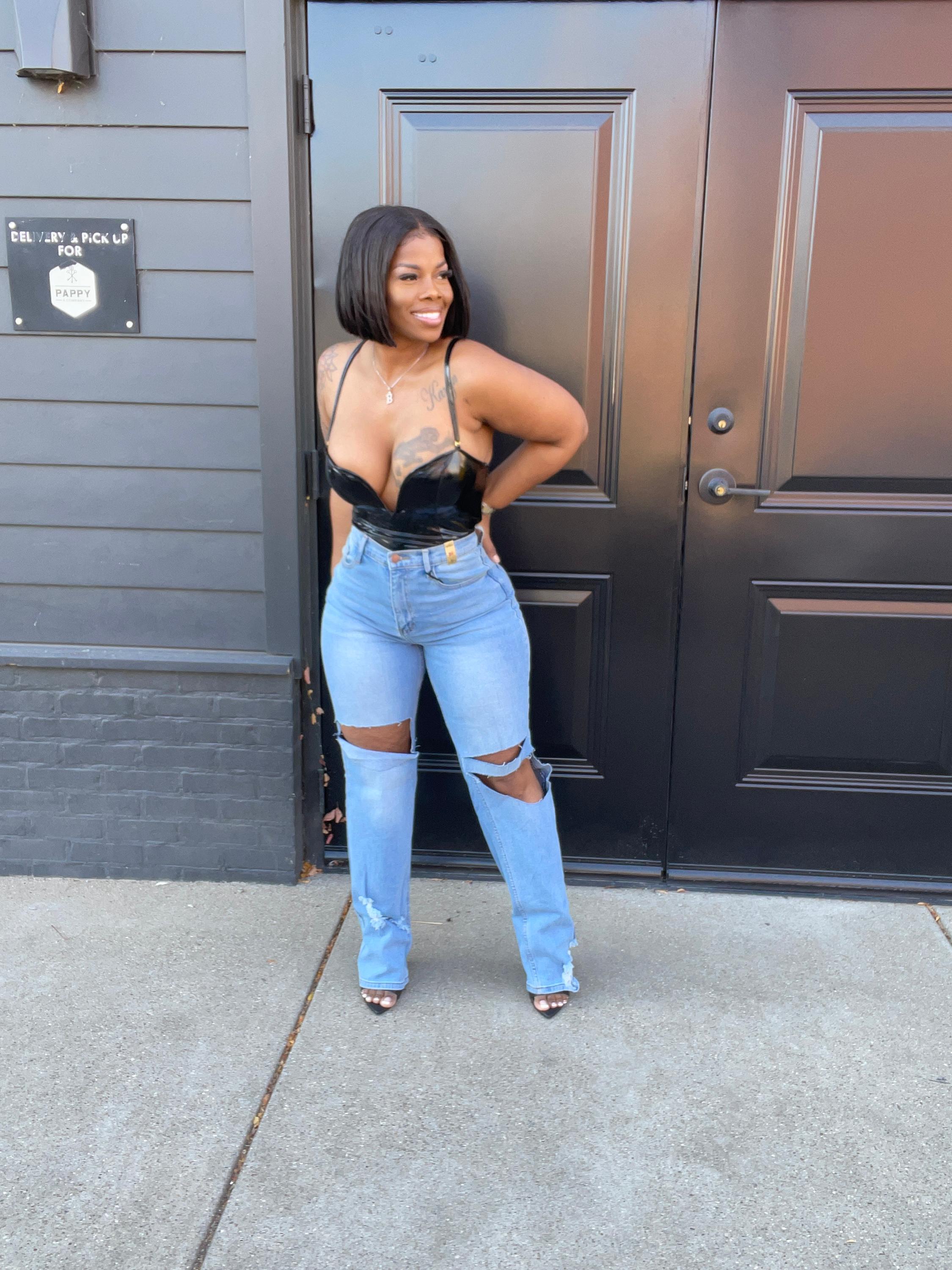 Patent leather bustier bodysuit Slay Boutique